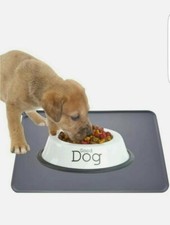 Vealind Dog / Cat Bow Roof Food Mat, Silicone Dog Cat Bow Mat, Non Slip Pet Grey