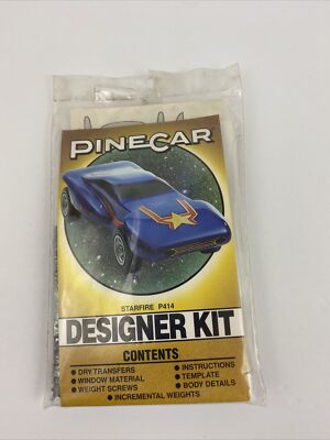 1995 Pine Car ''Starfire'' Designer Kit #P414 New In Plastic Bag Made In The USA