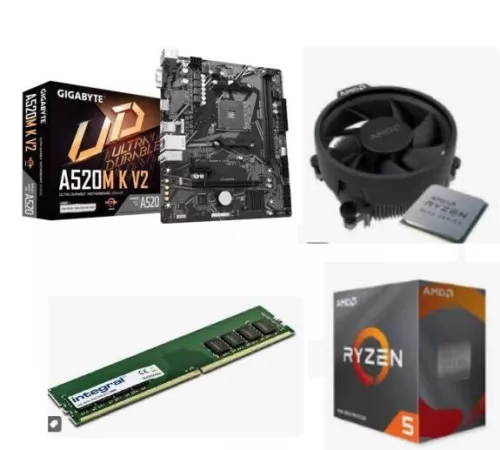 AMD RYZEN 5 4600G CPU & ​​GiGABYTE A520M K V2 Micro-ATX Motherboard Bundle Kit