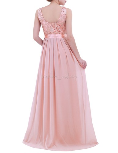 Long Chiffon Formal Women Lace Dress Prom Evening Party Cocktail Bridesmaid Gown - 第 19/28 張圖片