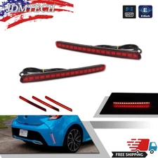 2X LED Red Rear Reflectors Tail Brake Lights For 19-22 Toyota Corolla Hatchback