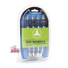 JL AUDIO XMD-WHTAIC4-6 Boat 6 ft. 4-Channel Marine RCA Amp Interconnect Cable 