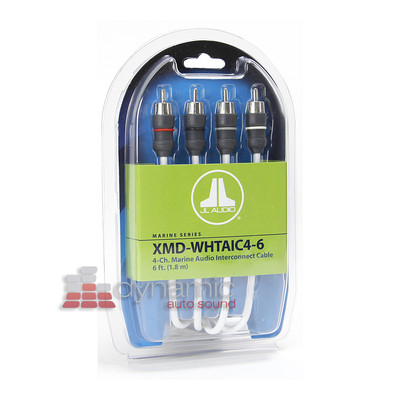 JL AUDIO XMD-WHTAIC4-6 Boat 6 ft. 4-Channel Marine RCA Amp Interconnect Cable 