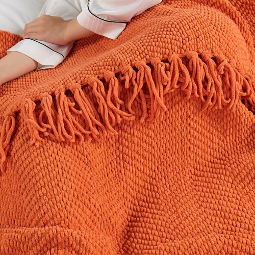 Boho Knitted Throw Blanket – Tweed Texture, Tassels, Lightweight Couch Bed Decor - Picture 85 of 337