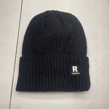 Unisex Adults Black Knit Fashion Fleece Lined Beanie Size OS