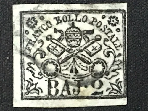 Italian States Roman States SC #3 Used Stained 1852