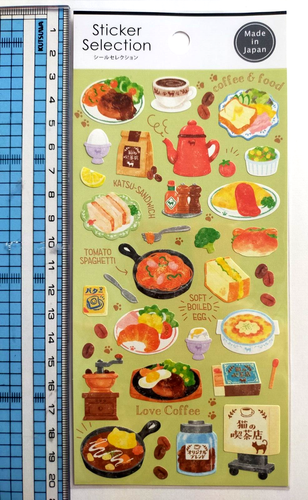 Japanese Cafe food Stickers selection Cute Kawaii Japan - 第 2/3 張圖片