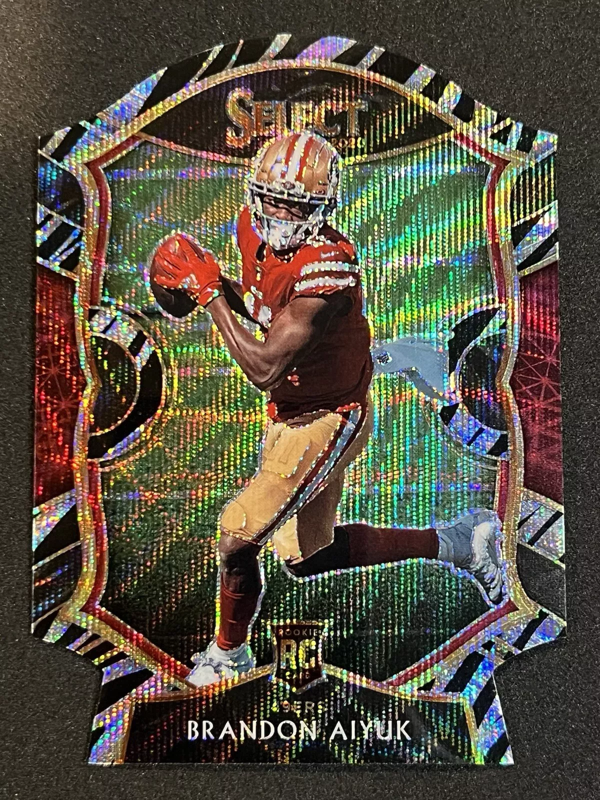 Brandon Aiyuk 2020 Panini Select Die-Cut Zebra Prizm Rookie RC #66