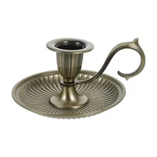 Healifty Taper Candle Holders Vintage Bronze Candlestick Holder with Handle E...