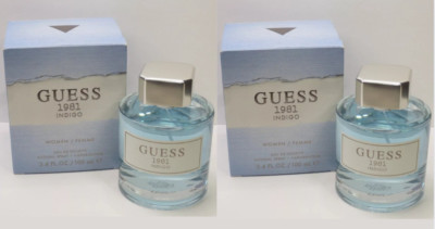 GUESS 1981 INDIGO WOMEN EAU DE TOILETTE NATURAL SPRAY 3.4 OZ BOXED (LOT OF 2)