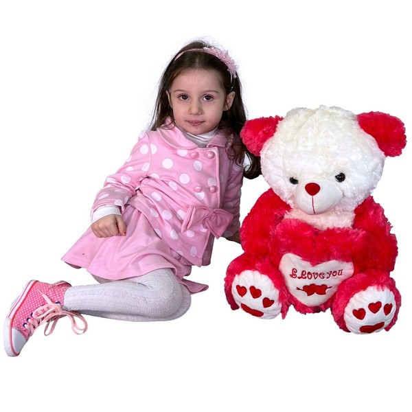 BäR 50Cm Groß PlüSch Mit Herz I Love You San Valentino Fuchsia-image