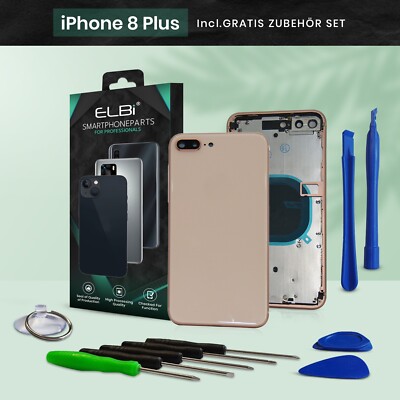 Backcover für iPhone 8 Plus Gold Gehäuse Rückseite Rahmen Frame Housing ELBI