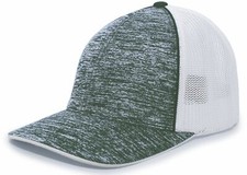 Pacific Headwear 406F Aggressive Heather Trucker Mesh Flexfit Cap Hat XS-XL