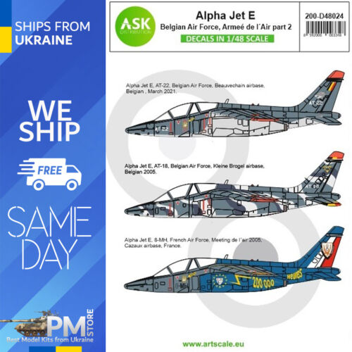 ASK D48024 1/48 Autocollant pour Alpha Jet E Armée de l'Air Belge et Armée de lAir Partie 2 - Photo 1/2