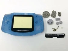 GBA Nintendo Game Boy Advance Replacement Housing Shell Screen Lens Blue GLOW