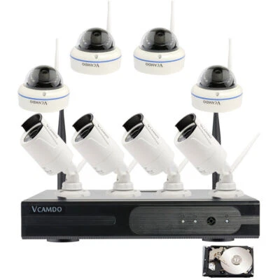 VCAMDO Commercial CCTV Surveillance Home Wireless Security Camera System w/ 1TB HDD US
