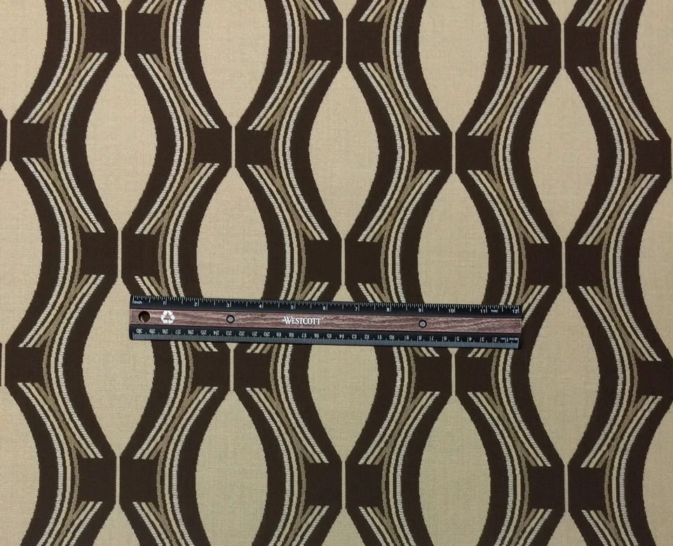 OUTDURA BONGO CHOCOLATE ABSTRACTO JACQUARD INTERIOR EXTERIOR COJÍN TELA POR YARDA Foto 2 de 4