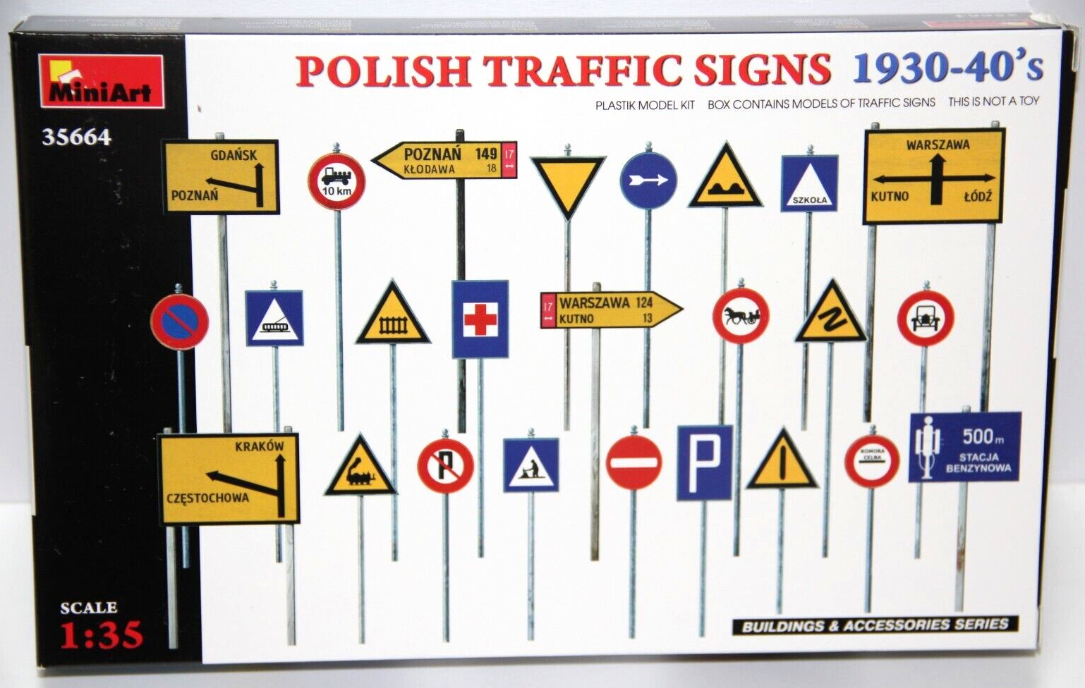 MINIART 1:35 KIT POLISH TRAFFIC SIGNS 1930-40's SEGNALI STRADALI ART 35664