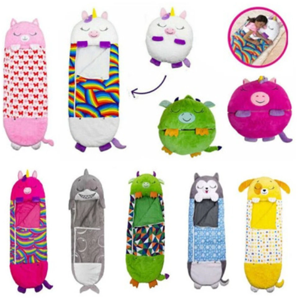 Schlafsack Einhorn Kuscheltierschlafsack Kinder Kissen Kinderschlafsack Camping - Bild 4 von 4