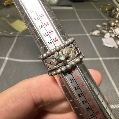 Vintage Sterlingsilber Dian Malouf 14k Türkis Statement Ring Größe 8,25 - 8,5