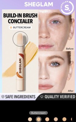 2x SHEGLAM Perfect Skin High Coverage Concealer - Buttercreme