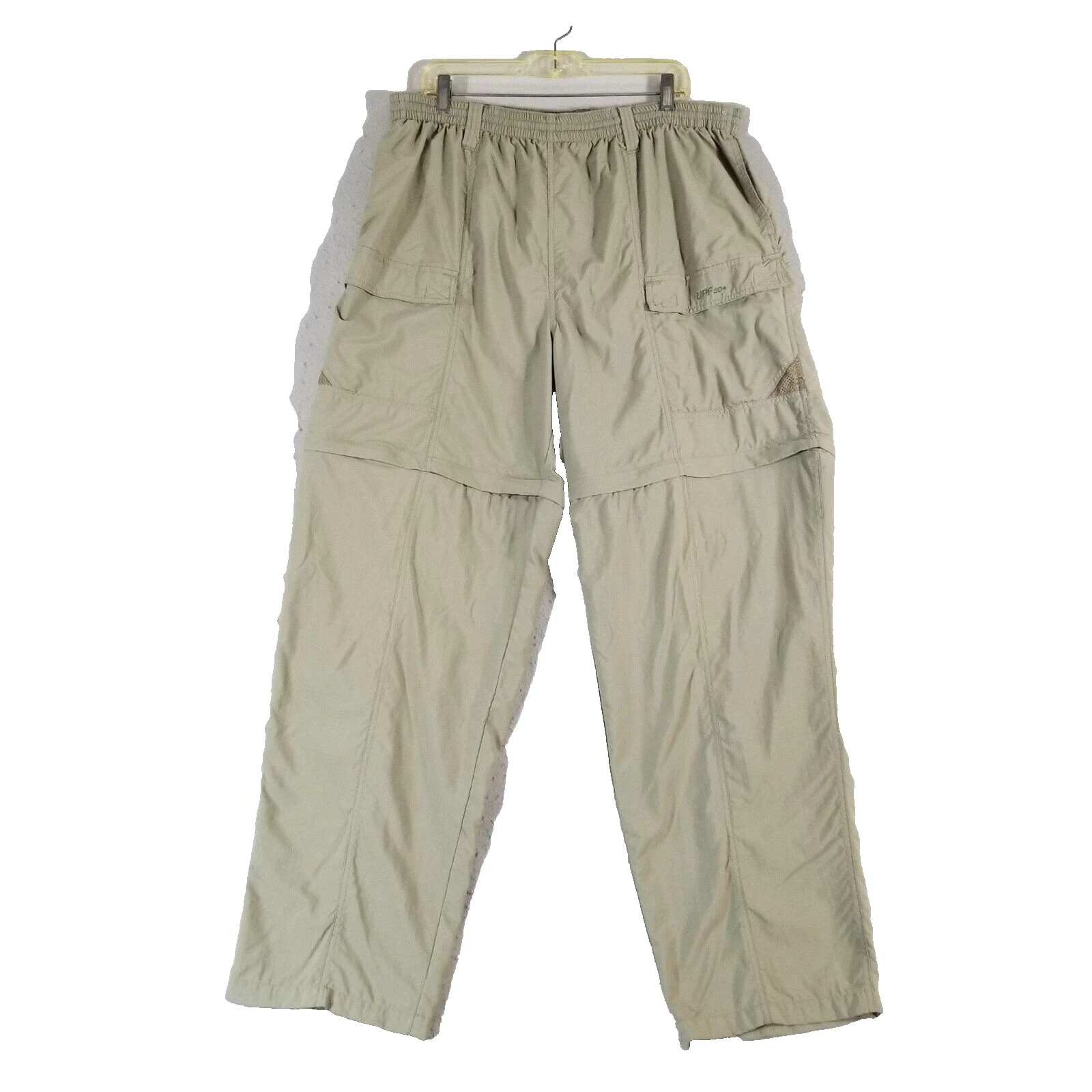 Columbia PFG cargo pants shorts combo men's 2XL khaki green nylon outdoor