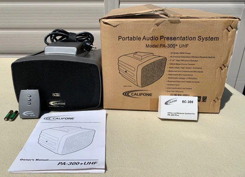 Califone Portable Audio Presentation System PA-300-UHF &RC Remote Control