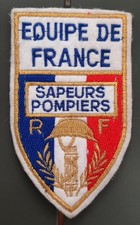 Patch ancien Equipe de France Sapeurs Pompiers rare vintage écusson ORIGINAL
