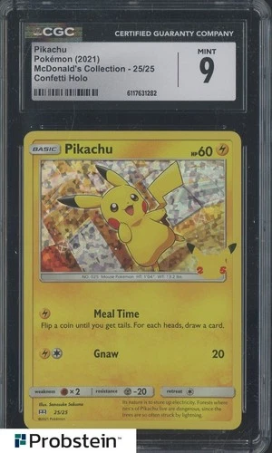 2021 Pokemon McDonald's Collection Confetti Holo #25 Pikachu CGC 9 MINT