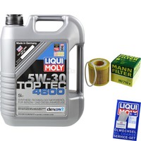 Mann Inspektionspaket 5L Liqui Moly Top Tec 5W-30 FüR VW Polo 1.2 12V Fox Skoda