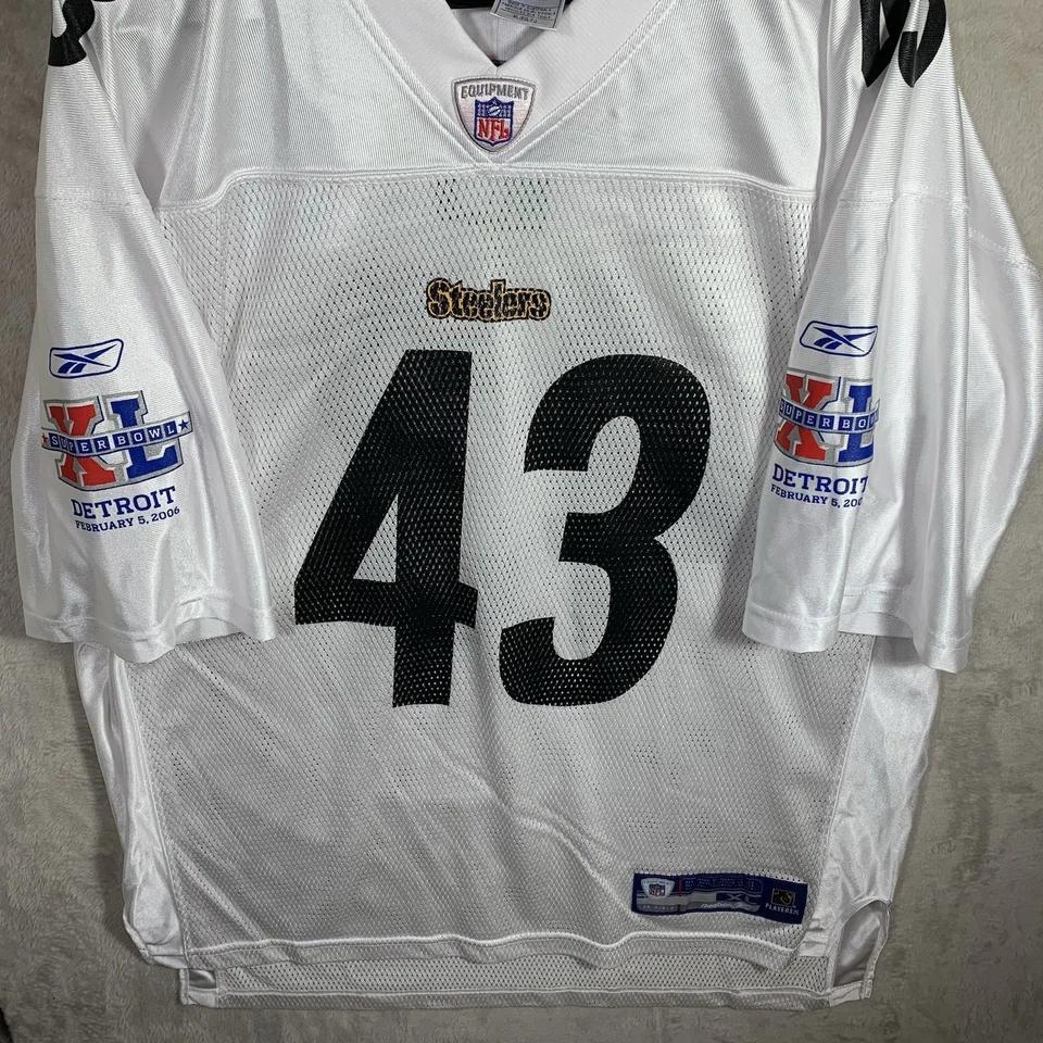 Vintage Reebok Pittsburgh Steelers Troy Polamalu Jersey Adult XL Super Bowl Mens - Image 4 of 4