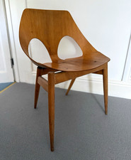 Brown Wood Armless Dining Chair Cut-Out Back Solid Pattern Indoor 50x40x55cm