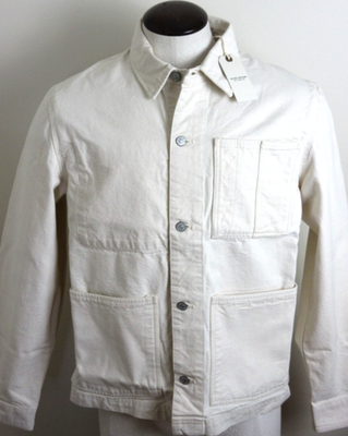 #ad OOBE Brand Men#x27;s Canvas Cotton Chore Coat Natural White NWT Free Ship $94.99