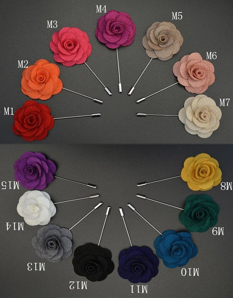10x Men Nice Lapel Flower Daisy Boutonniere Stick Brooch Pin Suit Wedding Accs r - Image 2 of 4