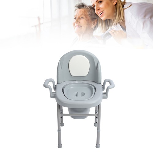 Portable Bedside Commode Chair 3 Adjustable Heights Mobile Toilet Seat With ECA - Picture 24 of 24