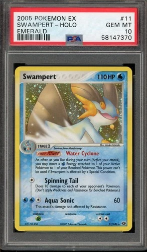 Pokemon Swampert EX Emerald Holo Rare #11 PSA 10 Gem Mint