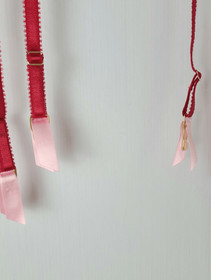 NWT Agent Provocateur L' agent Womens Suspenders Garter Belt Medium Red Pink