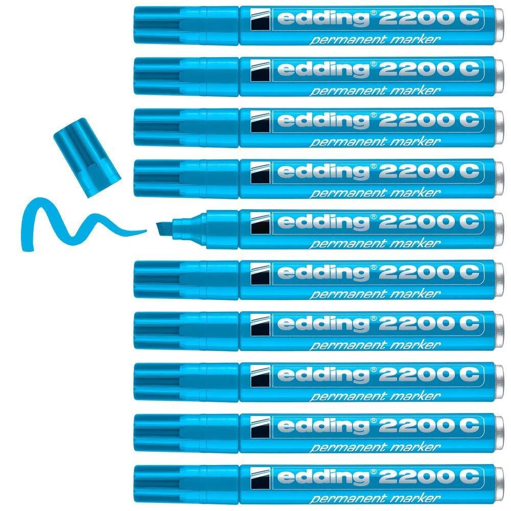 edding 2200C marqueur permanent noir pointe biseautée feutre alu pour carton métal plastique