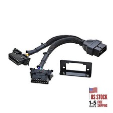 Underdash OBD2 Splitter Y Cable, 1 Male to 2 Female OBDII Harness Adapter, 16