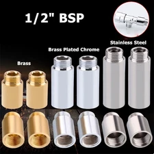 1/2" BSP Stainles Steel Brass Chrome Radiator Valve Extension 10mm-60mm Length
