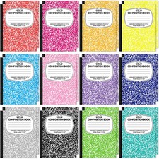 24 Pack Large Composition Notebooks Bulk 9.75 x 7.5 in Wide Ruled Composition Bo