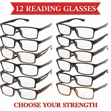 12-Pack Reading Glasses Readers Unisex Men Women Bulk Lot You Choose Power