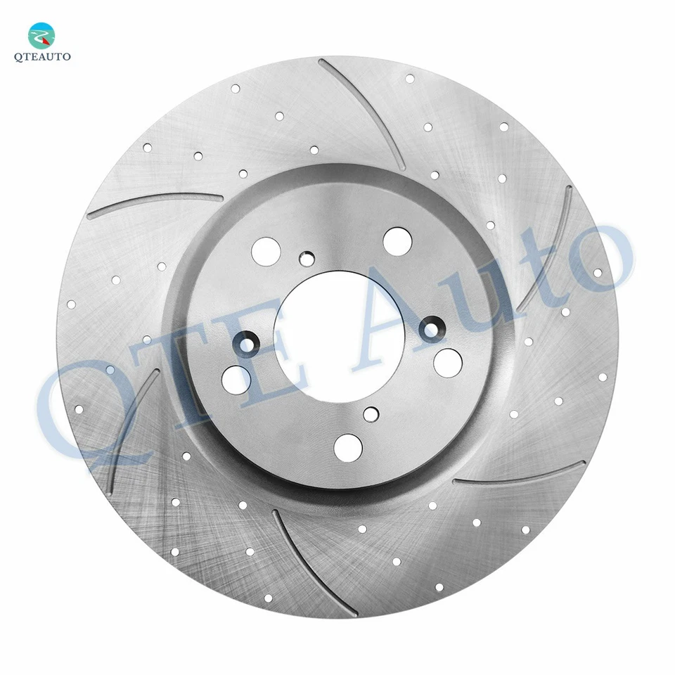 Rotores de freno delanteros ranurados perforados de 319,7 mm para rueda de 5 pernos Acura TL 2009-2014 Foto 3 de 4