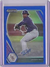 2021 Panini Prizm Draft Picks Base Autographs Prizms Blue #44 Jaden Hill  46/99