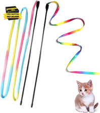 Cat Wand Toys Interactive Kitten Toys for Indoor Cats Colorful Teaser Wand Strin