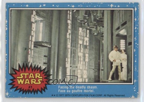 1977 OPC Star Wars #41 Facing the deadly chasm