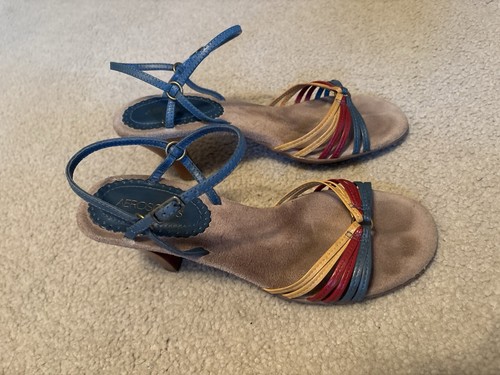 AEROSOLES Leather Rainbow Slingback Heels Strappy Sandals Comfort Cushion S 8 - Picture 11 of 14