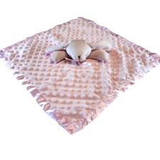 Pro Goleem Bunny Security Blanket Pink 16"x16" Satin Trim Baby Lovey Toy Plushie