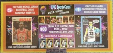 2024 EPIC SPORTS Guaranteed CAITLIN CLARK #'d RC MYSTERY BOX 1987 FLEER Jordan