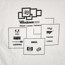 Vintage Microsoft Windows 2000 Shirt Mens XL White Tech Promo Graphic Logo Y2k